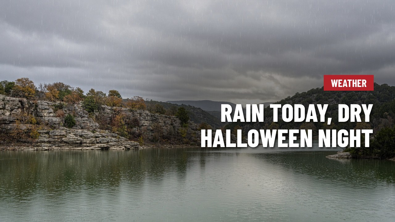 Soggy Friday at the lake, then rain clears out in time for Halloween night