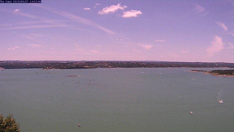 Lake Travis webcam, June 7, 2015 1:30 PM CT