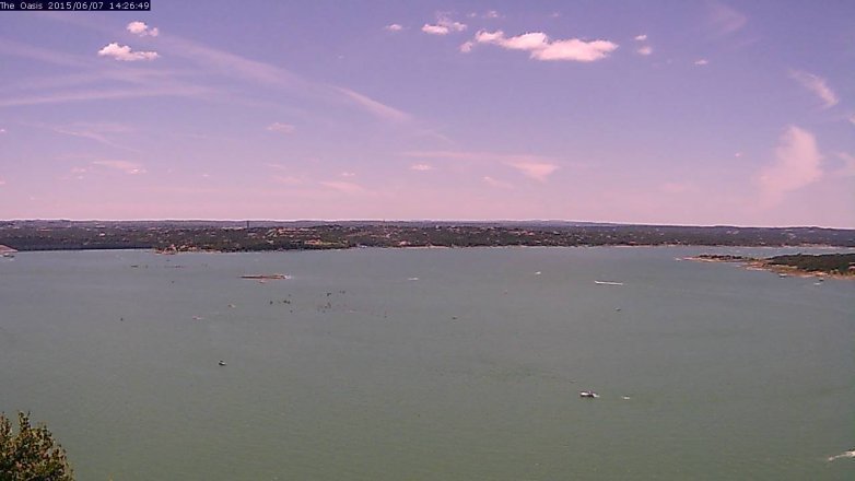 Lake Travis webcam, June 7, 2015 1:35 PM CT