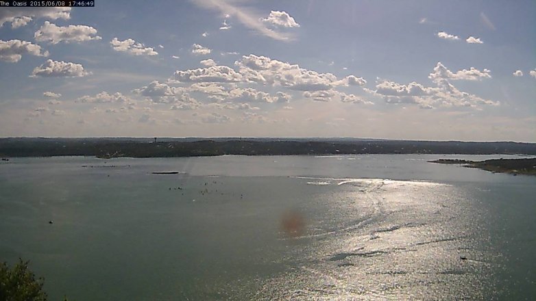 Lake Travis webcam, June 8, 2015 4:55 PM CT