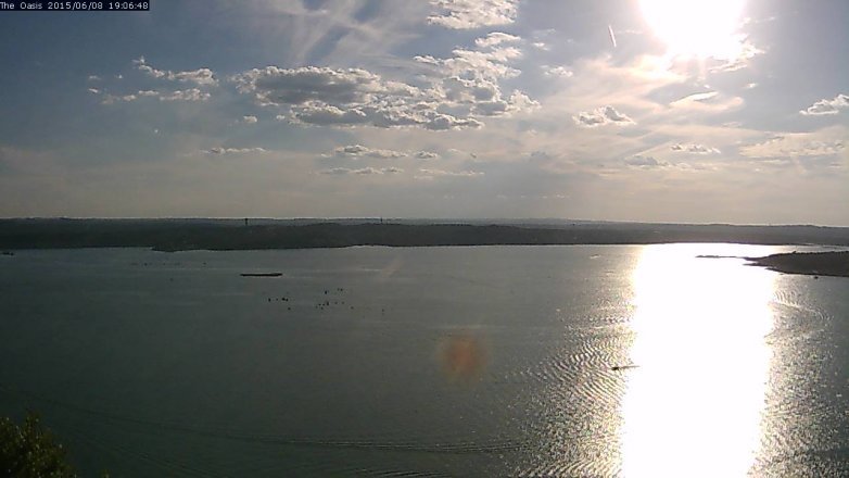 Lake Travis webcam, June 8, 2015 6:15 PM CT