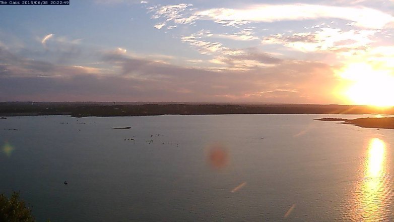 Lake Travis webcam, June 8, 2015 7:30 PM CT