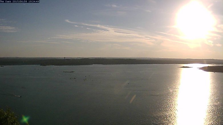 Lake Travis webcam, June 9, 2015 6:40 PM CT