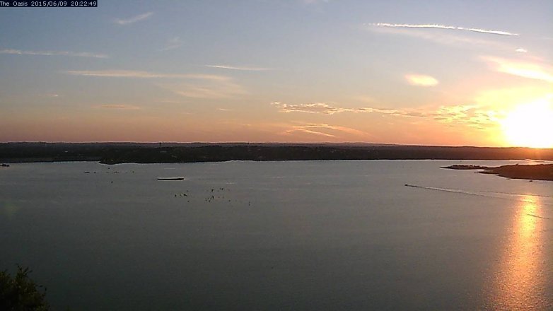 Lake Travis webcam, June 9, 2015 7:30 PM CT
