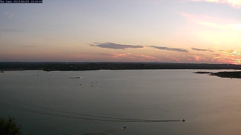 Lake Travis webcam, June 9, 2015 7:40 PM CT