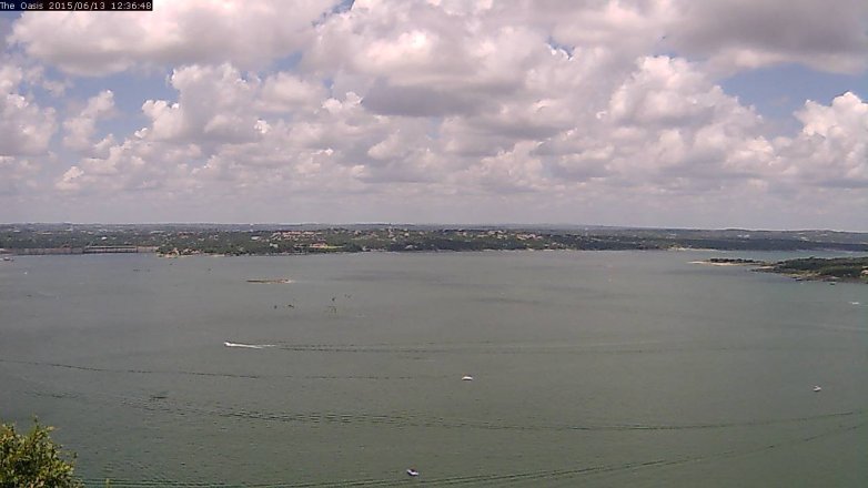 Lake Travis webcam, June 13, 2015 11:40 AM CT