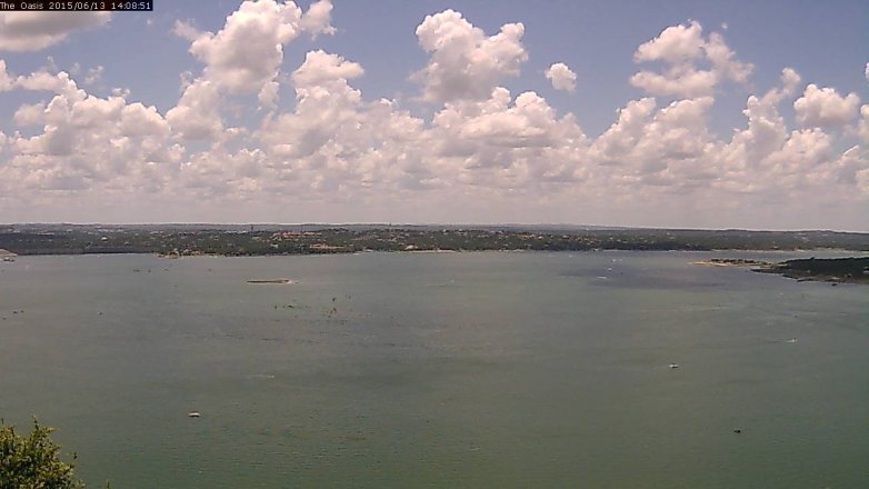 Lake Travis webcam, June 13, 2015 1:15 PM CT