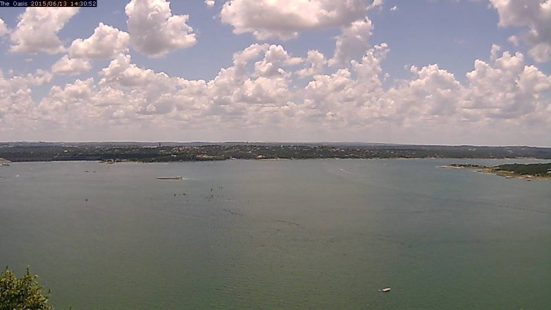 Lake Travis webcam, June 13, 2015 1:35 PM CT