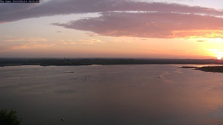 Lake Travis webcam, June 14, 2015 7:40 PM CT