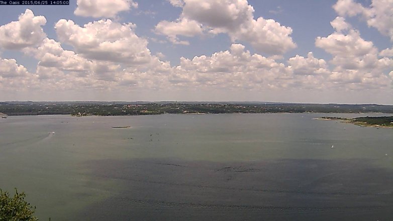 Lake Travis webcam, June 25, 2015 1:10 PM CT