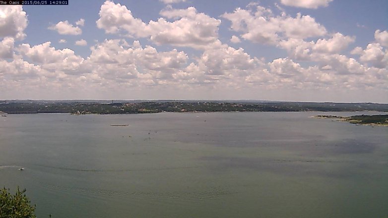 Lake Travis webcam, June 25, 2015 1:35 PM CT