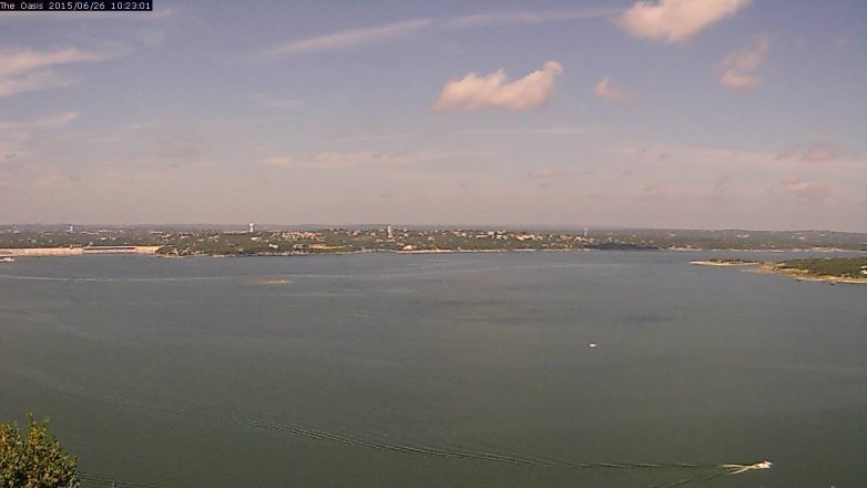 Lake Travis webcam, June 26, 2015 9:30 AM CT