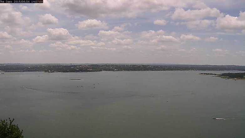 Lake Travis webcam, June 26, 2015 1:15 PM CT
