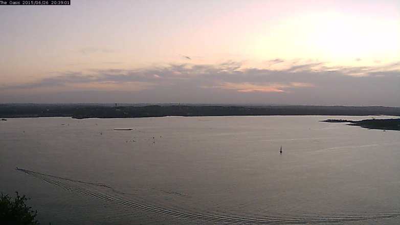 Lake Travis webcam, June 26, 2015 7:45 PM CT