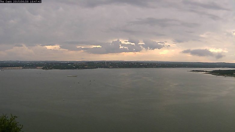 Lake Travis webcam, June 28, 2015 5:55 PM CT