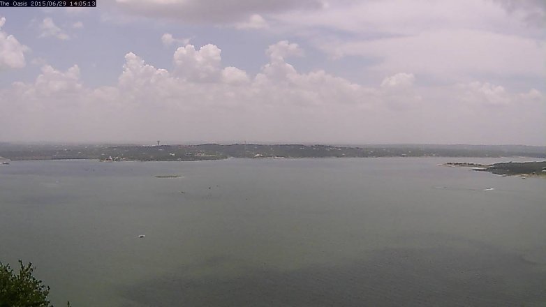 Lake Travis webcam, June 29, 2015 1:10 PM CT