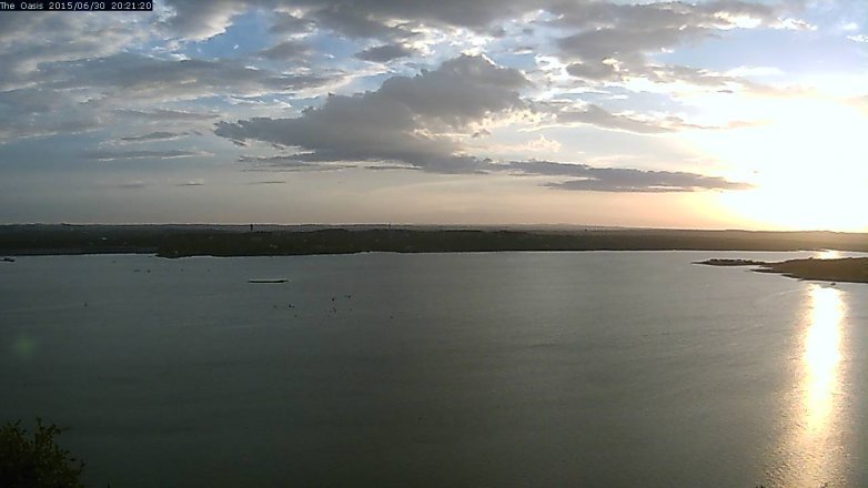 Lake Travis webcam, June 30, 2015 7:25 PM CT