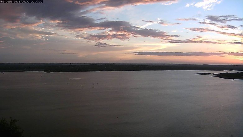 Lake Travis webcam, June 30, 2015 7:45 PM CT
