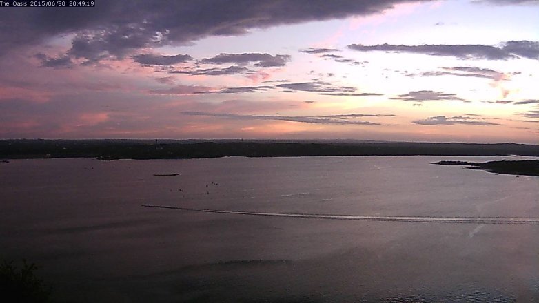 Lake Travis webcam, June 30, 2015 7:55 PM CT