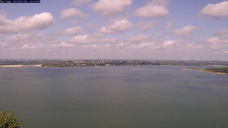Lake Travis webcam, July 1, 2015 9:25 AM CT