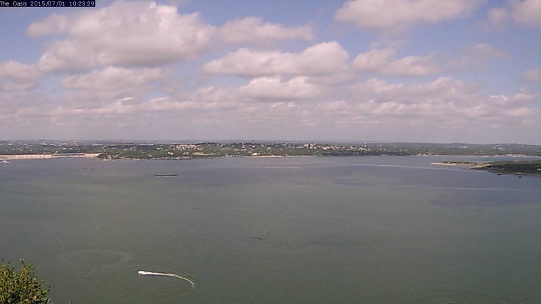 Lake Travis webcam, July 1, 2015 9:30 AM CT