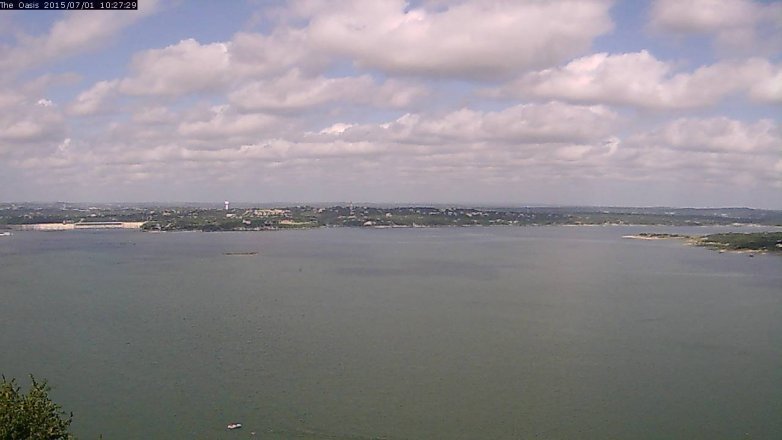 Lake Travis webcam, July 1, 2015 9:35 AM CT