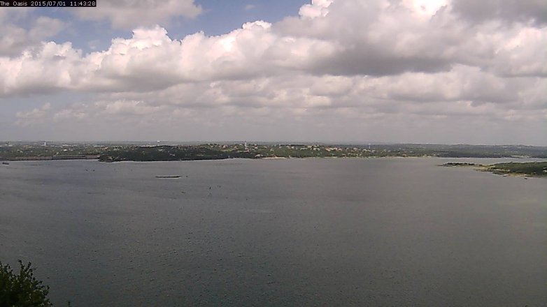 Lake Travis webcam, July 1, 2015 10:50 AM CT