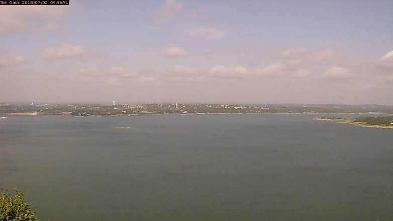 Lake Travis webcam, July 2, 2015 9:00 AM CT
