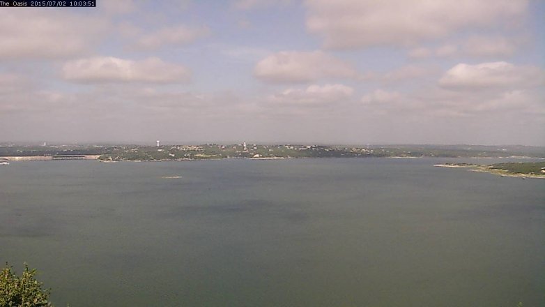 Lake Travis webcam, July 2, 2015 9:10 AM CT