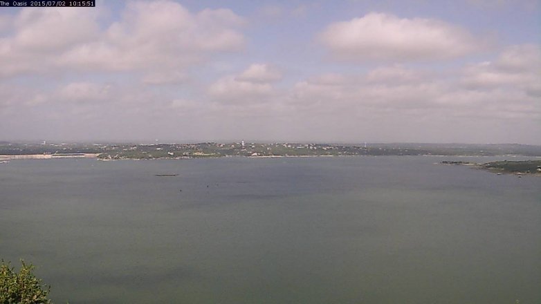 Lake Travis webcam, July 2, 2015 9:20 AM CT