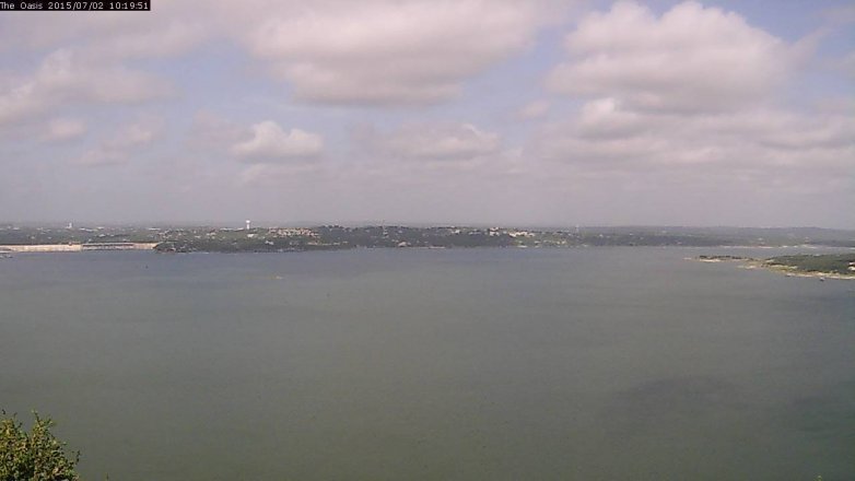 Lake Travis webcam, July 2, 2015 9:25 AM CT