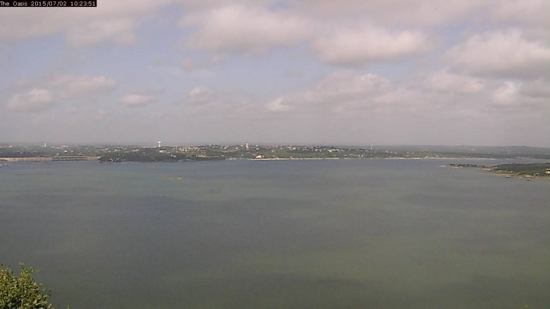 Lake Travis webcam, July 2, 2015 9:30 AM CT