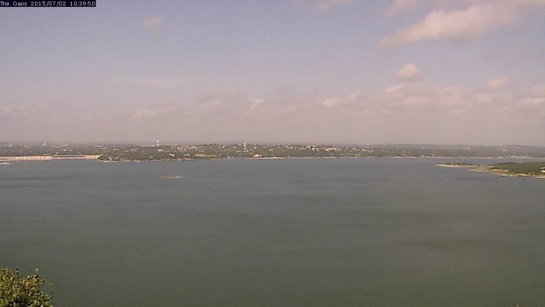 Lake Travis webcam, July 2, 2015 9:45 AM CT