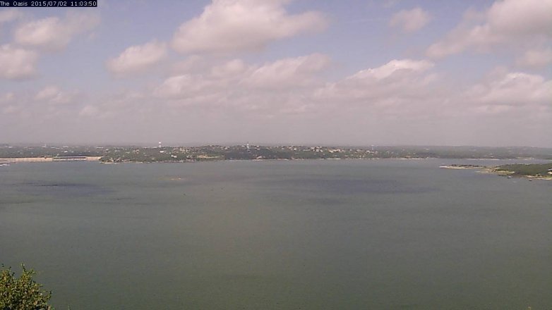 Lake Travis webcam, July 2, 2015 10:10 AM CT