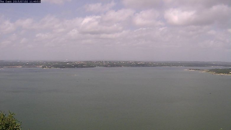 Lake Travis webcam, July 2, 2015 10:55 AM CT