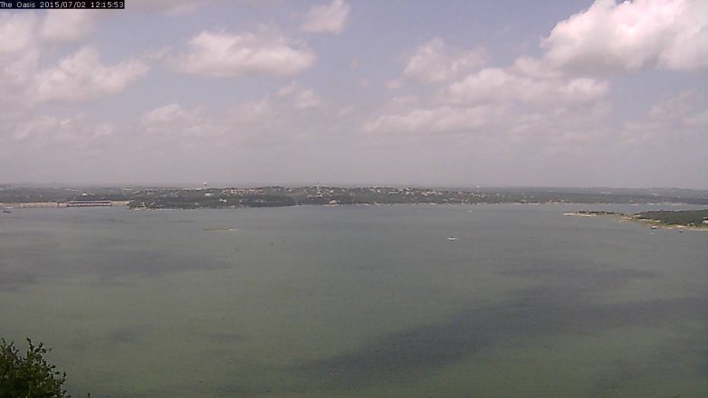 Lake Travis webcam, July 2, 2015 11:20 AM CT
