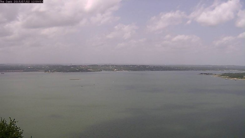 Lake Travis webcam, July 2, 2015 12:05 PM CT