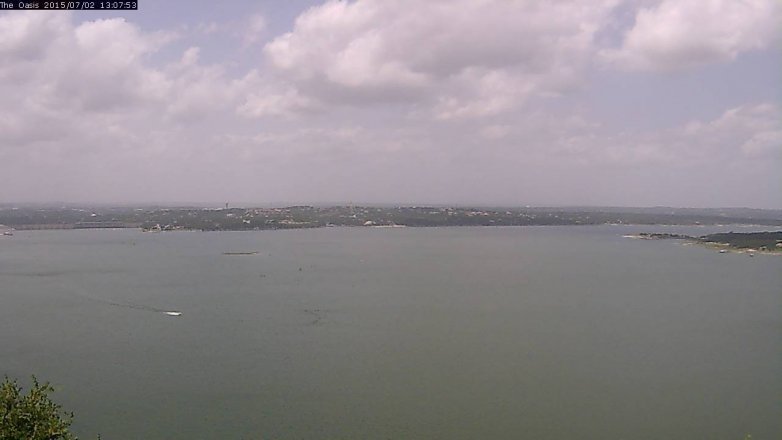 Lake Travis webcam, July 2, 2015 12:15 PM CT