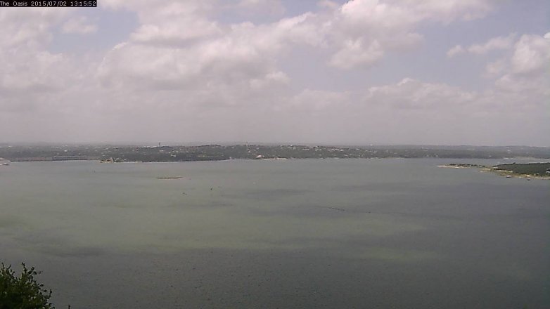 Lake Travis webcam, July 2, 2015 12:20 PM CT
