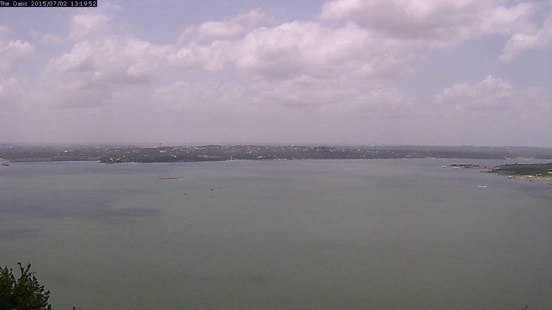 Lake Travis webcam, July 2, 2015 12:25 PM CT