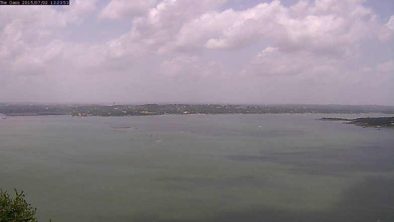 Lake Travis webcam, July 2, 2015 12:30 PM CT