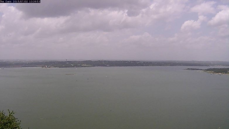 Lake Travis webcam, July 2, 2015 12:45 PM CT