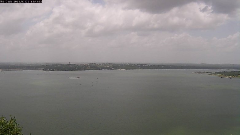 Lake Travis webcam, July 2, 2015 12:50 PM CT