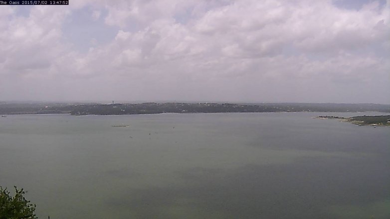 Lake Travis webcam, July 2, 2015 12:55 PM CT