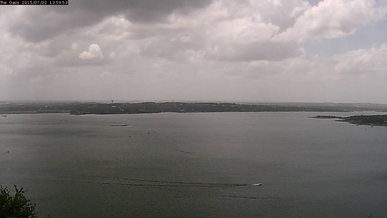 Lake Travis webcam, July 2, 2015 1:05 PM CT