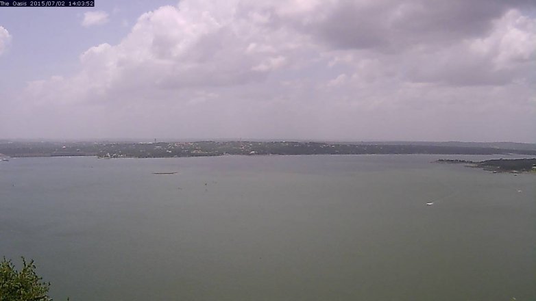 Lake Travis webcam, July 2, 2015 1:10 PM CT