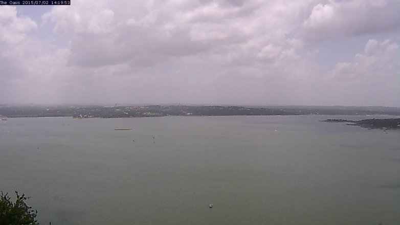 Lake Travis webcam, July 2, 2015 1:25 PM CT