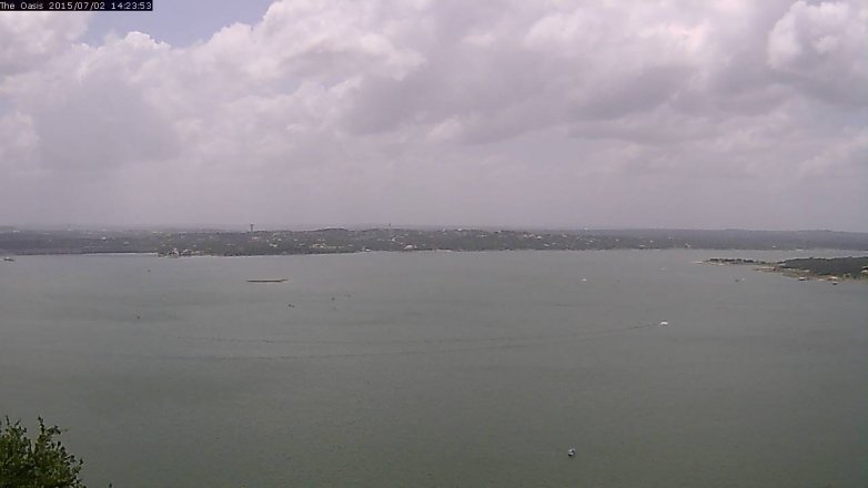 Lake Travis webcam, July 2, 2015 1:30 PM CT