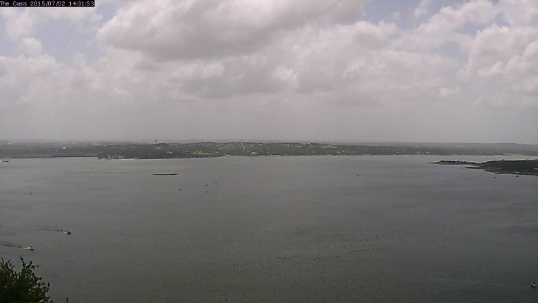Lake Travis webcam, July 2, 2015 1:40 PM CT