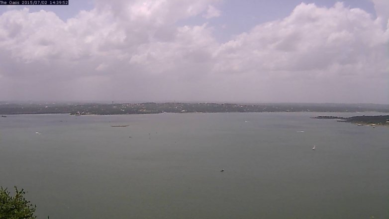 Lake Travis webcam, July 2, 2015 1:45 PM CT